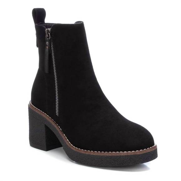 NEW XTI women's suede booties in black - Picture 1 of 2